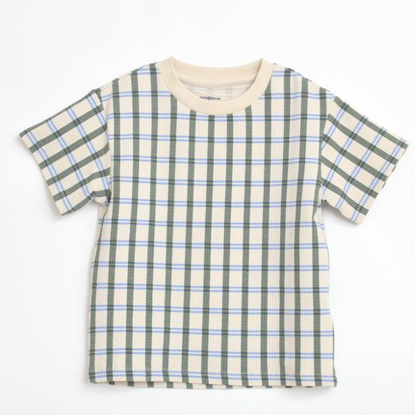 オーガニックコットン キッズ シアサッカー半袖TシャツLisboaStripe