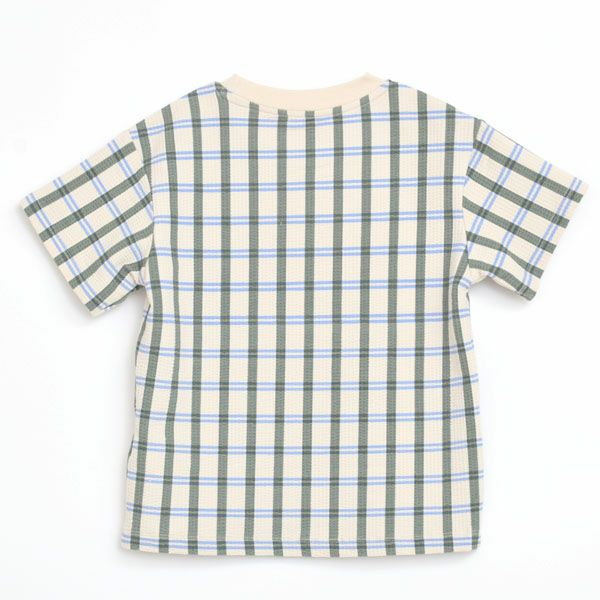 オーガニックコットン キッズ シアサッカー半袖TシャツLisboaStripe