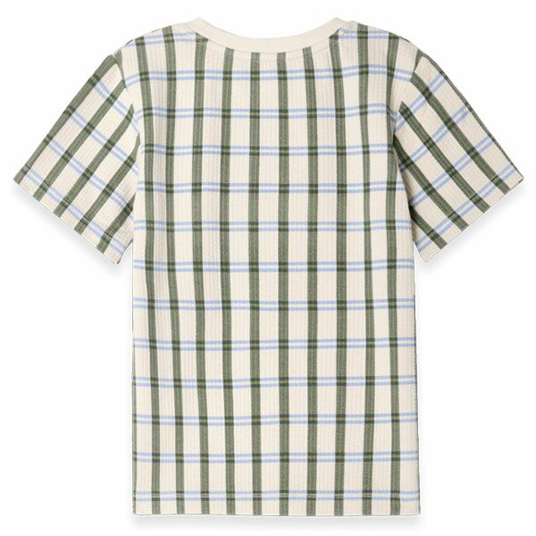 オーガニックコットン キッズ シアサッカー半袖TシャツLisboaStripe