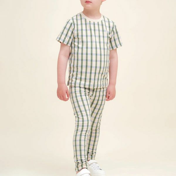 オーガニックコットン キッズ シアサッカーレギンス LisboaStripe