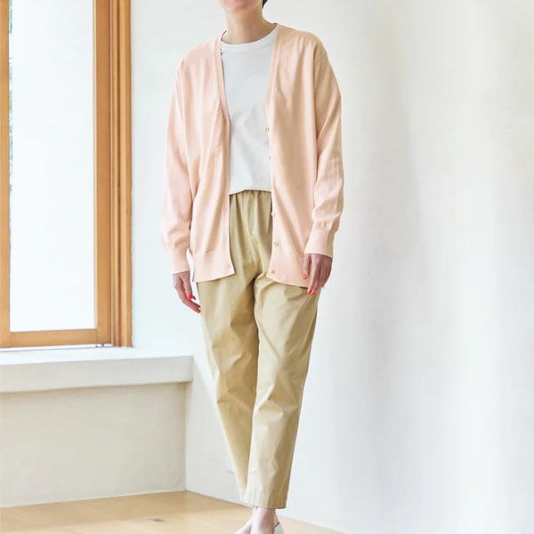 オーガニックコットン ニットVネックカーディガン