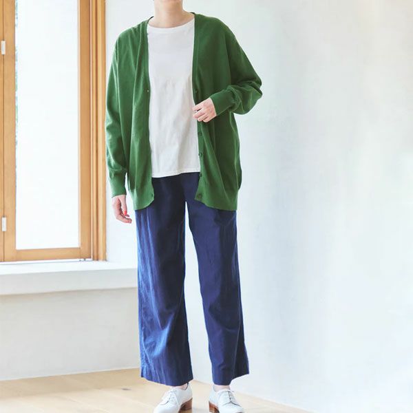 オーガニックコットン ニットVネックカーディガン