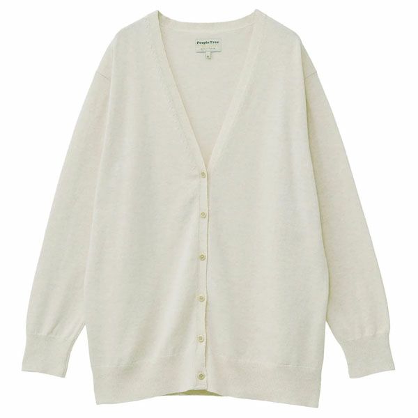 オーガニックコットン ニットVネックカーディガン