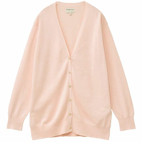 オーガニックコットン ニットVネックカーディガン