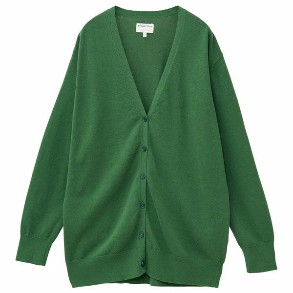 オーガニックコットン ニットVネックカーディガン