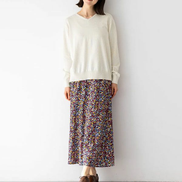 オーガニックコットン ニットVネックセーター