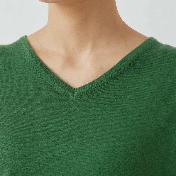 オーガニックコットン ニットVネックセーター