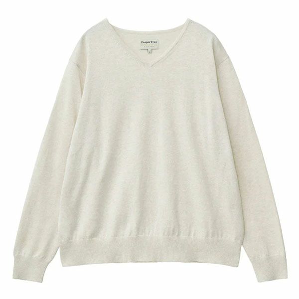 オーガニックコットン ニットVネックセーター