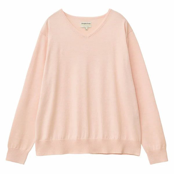 オーガニックコットン ニットVネックセーター