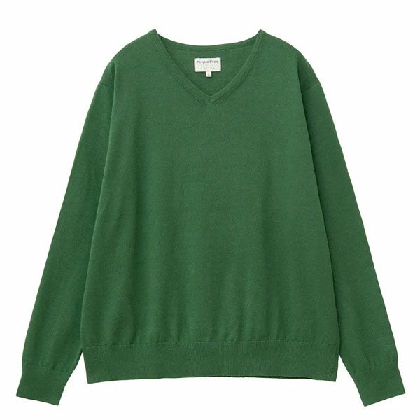 オーガニックコットン ニットVネックセーター
