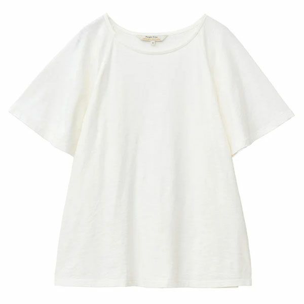 オーガニックコットン スラブフレアスリーブトップ