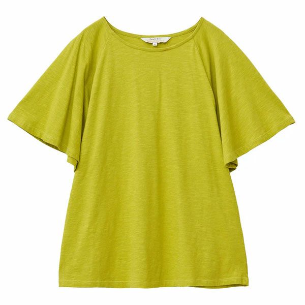 オーガニックコットン スラブフレアスリーブトップ