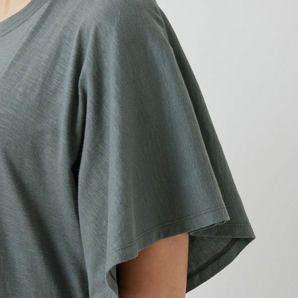 オーガニックコットン スラブフレアスリーブワンピース