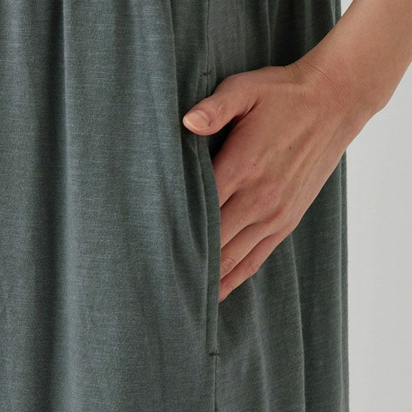 オーガニックコットン スラブフレアスリーブワンピース