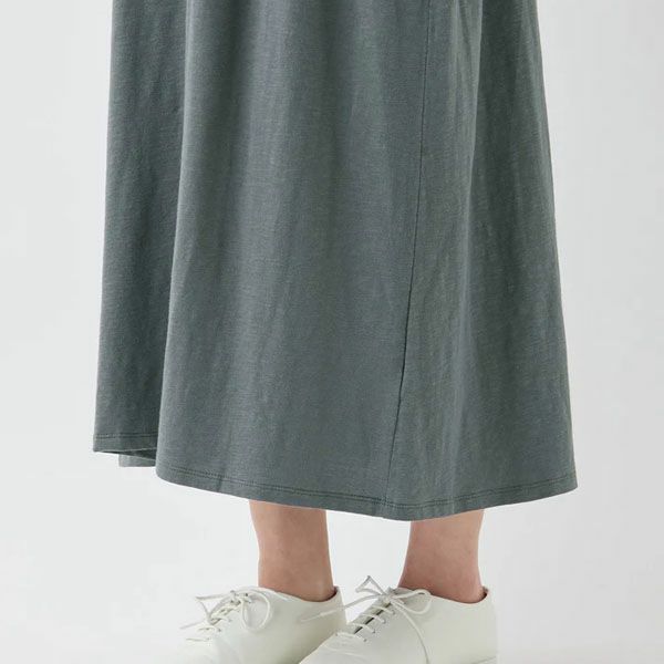 オーガニックコットン スラブフレアスリーブワンピース