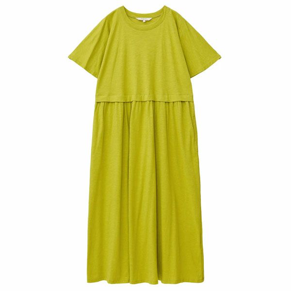 オーガニックコットン スラブフレアスリーブワンピース