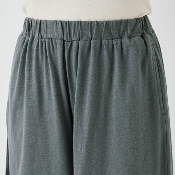 オーガニックコットン スラブワイドクロップドパンツ