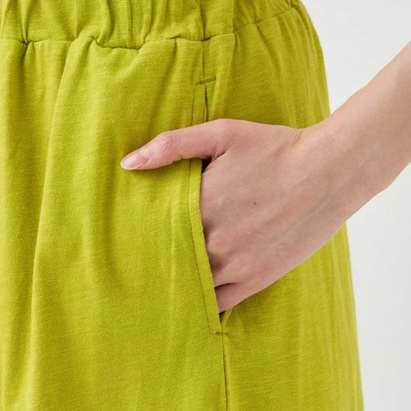 オーガニックコットン スラブワイドクロップドパンツ