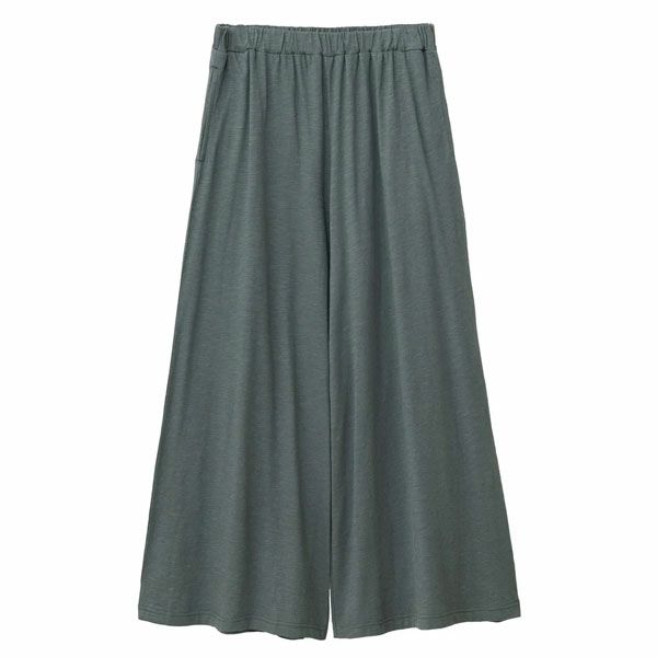 オーガニックコットン スラブワイドクロップドパンツ