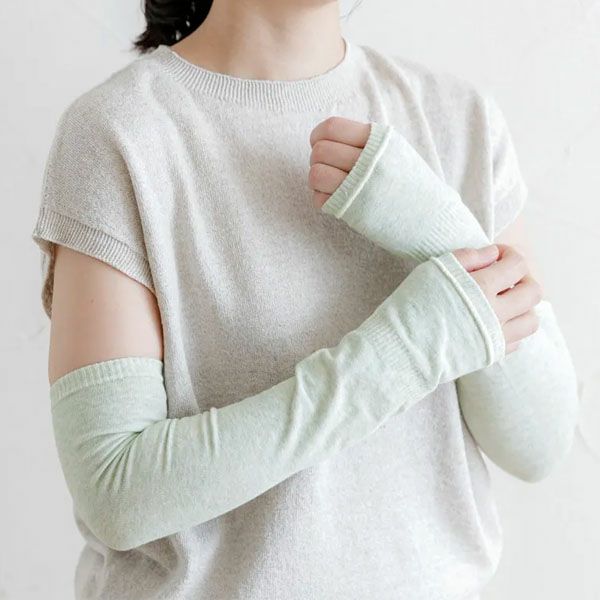 オーガニックコットン 裏シルクアームカバー