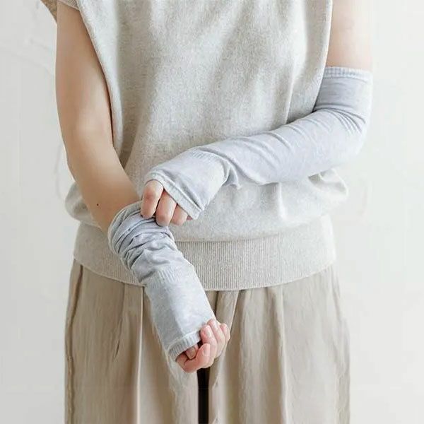 オーガニックコットン 裏シルクアームカバー