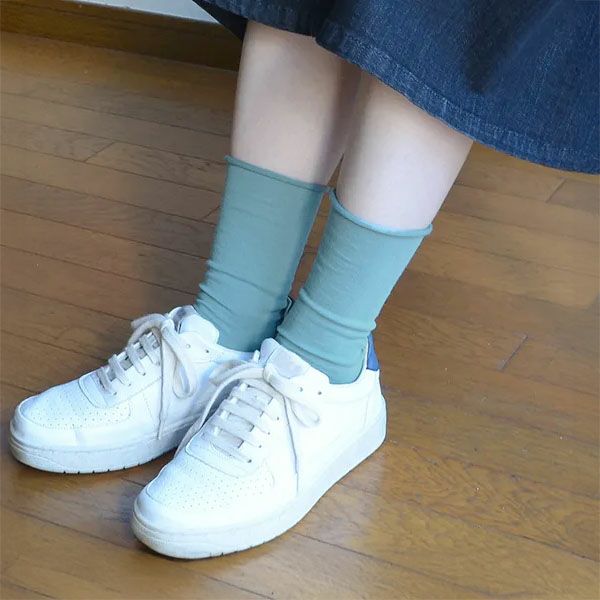 オーガニックコットン くるくる薄手ソックス