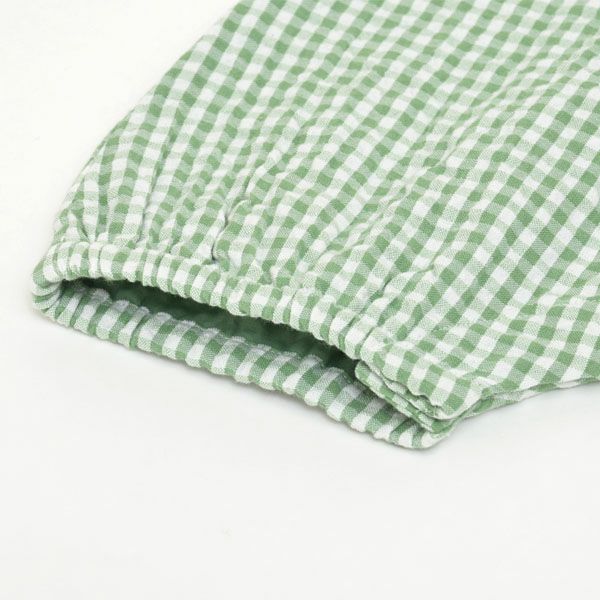 オーガニックコットンベビー シアサッカーチェック オールインワン