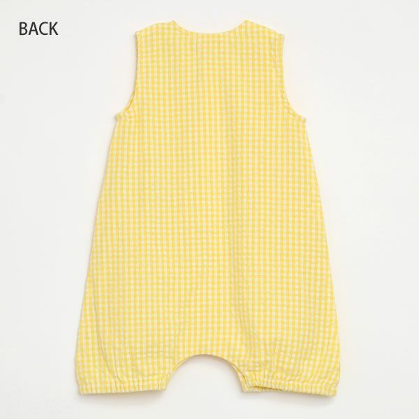 オーガニックコットンベビー シアサッカーチェック オールインワン