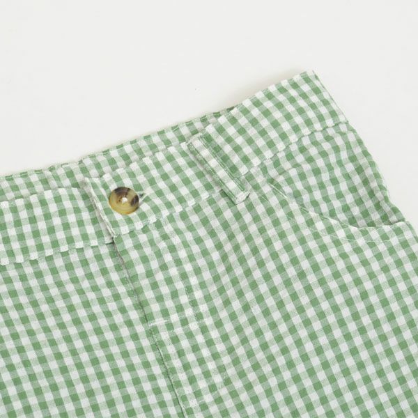 オーガニックコットン キッズ シアサッカーチェック ハーフパンツ