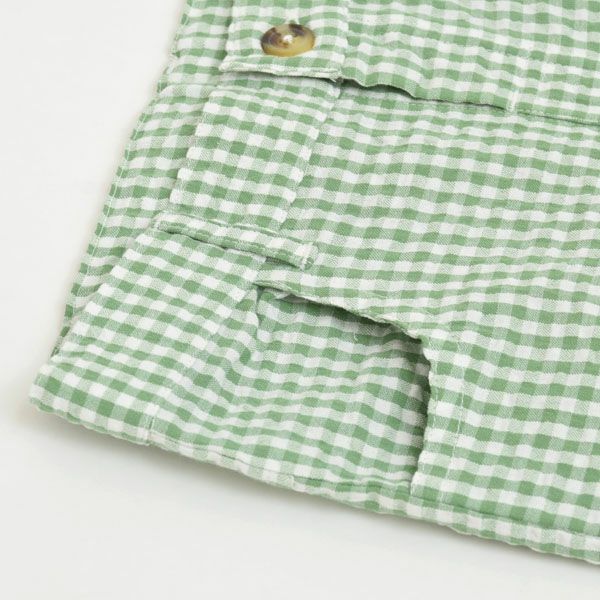 オーガニックコットン キッズ シアサッカーチェック ハーフパンツ