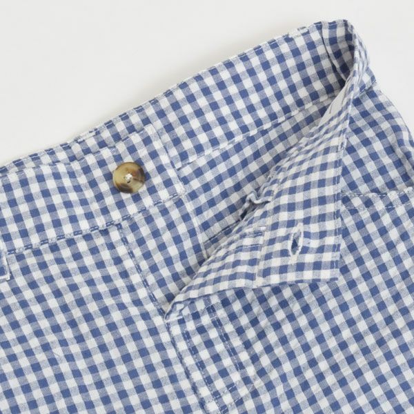 オーガニックコットン キッズ シアサッカーチェック ハーフパンツ