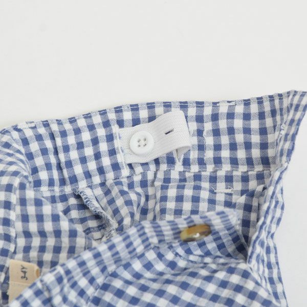 オーガニックコットン キッズ シアサッカーチェック ハーフパンツ