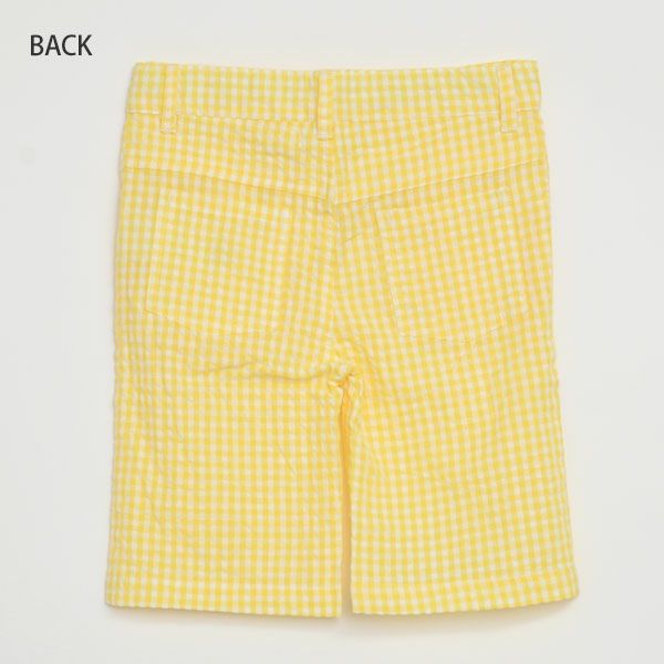 オーガニックコットン キッズ シアサッカーチェック ハーフパンツ