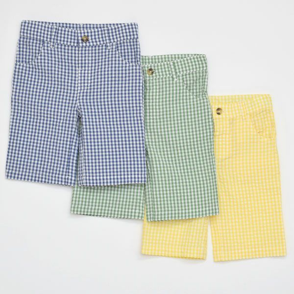 オーガニックコットン キッズ シアサッカーチェック ハーフパンツ