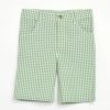 オーガニックコットン キッズ シアサッカーチェック ハーフパンツ