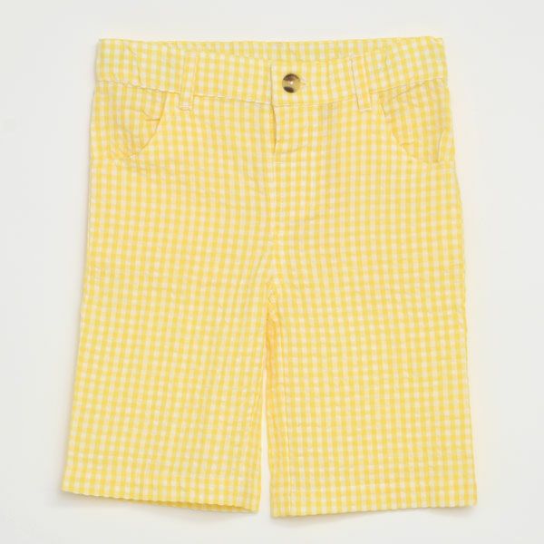 オーガニックコットン キッズ シアサッカーチェック ハーフパンツ