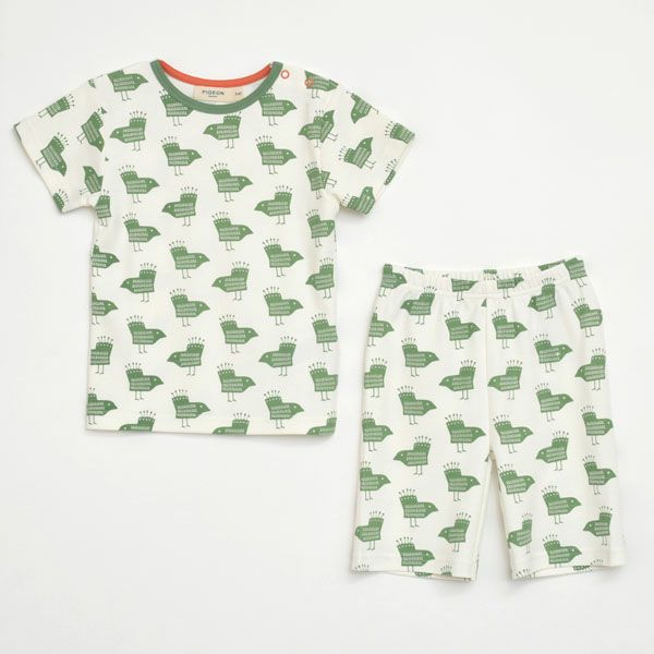 オーガニックコットン キッズパジャマ(半袖) Birds