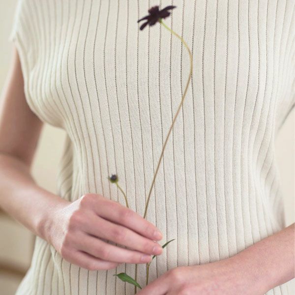 オーガニックコットン エアリーノースーブリブトップス