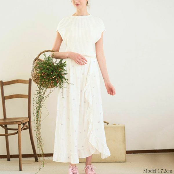 オーガニックコットン エアリーノースーブリブトップス