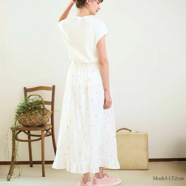 オーガニックコットン エアリーノースーブリブトップス