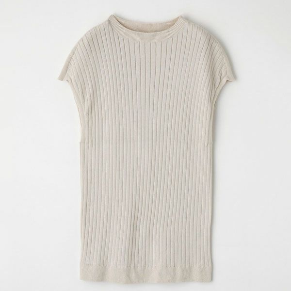 オーガニックコットン エアリーノースーブリブトップス