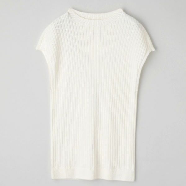 オーガニックコットン エアリーノースーブリブトップス