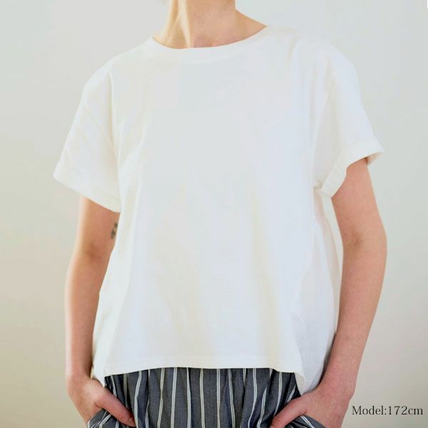 オーガニックコットン バックフリルコンビTシャツ