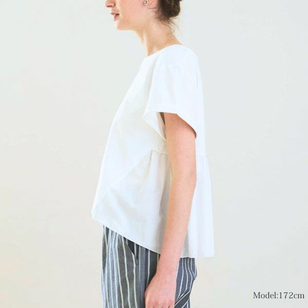 オーガニックコットン バックフリルコンビTシャツ