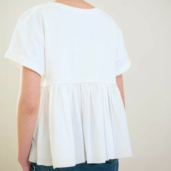 オーガニックコットン バックフリルコンビTシャツ
