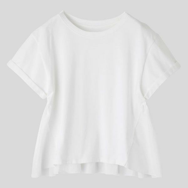 オーガニックコットン バックフリルコンビTシャツ