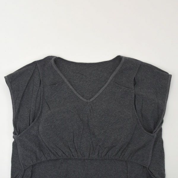 オーガニックコットン ファインニットカップ付きVネックワンピース