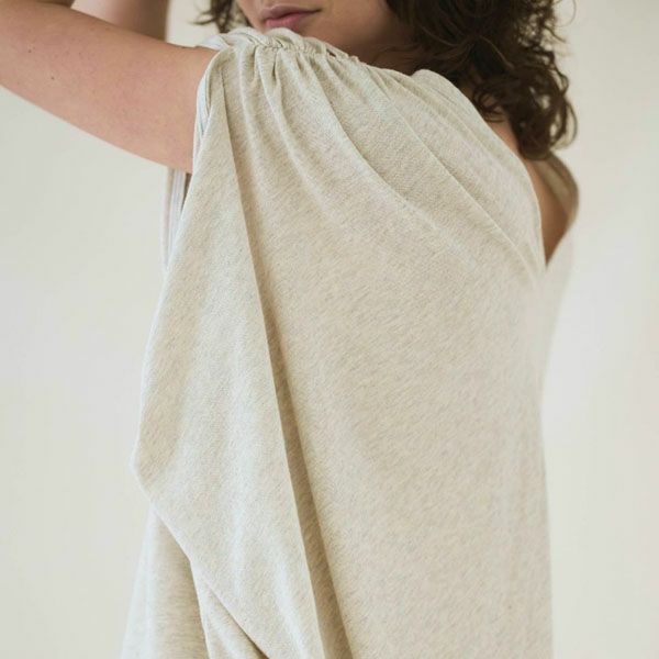 オーガニックコットン ファインニットVネックワイドトップス