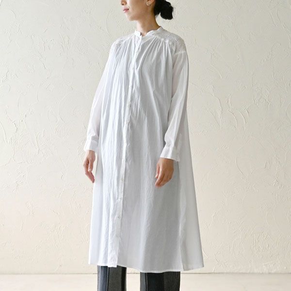 オーガニックコットン ピンタックヨークワンピース