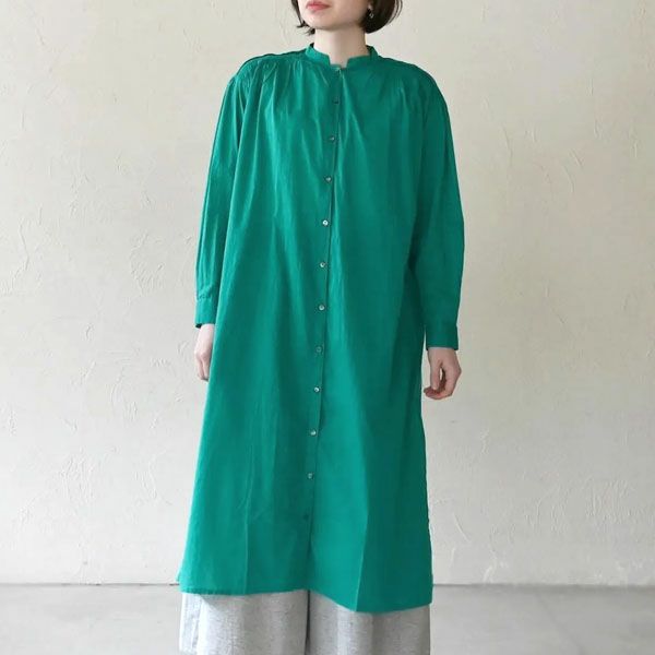 オーガニックコットン ピンタックヨークワンピース